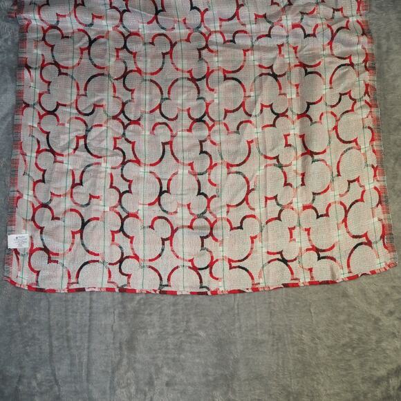 Disney Parks Merchandise Mickey Mouse Plaid Scarf 56" x 68" Tartan Red Reversibl - Picture 3 of 5